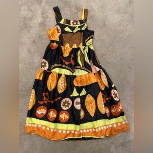 fab'rik Vibrant Orange and Black Dress